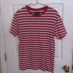 Men’s red and white striped shirt